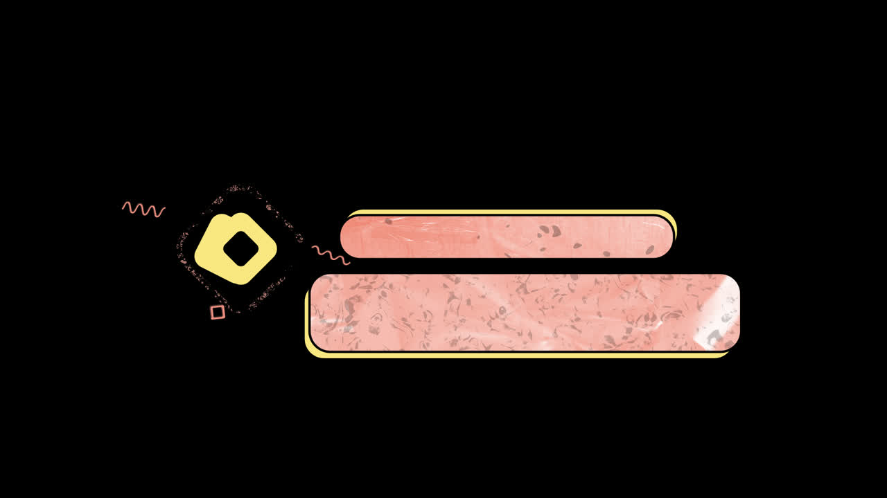 Animated Pink Lower Third Graphic with Yellow Outline