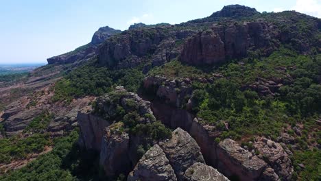 Aerial-view-of-landscape-of-Cannes-mountain-and-canyon-at-sunny-summer-morning