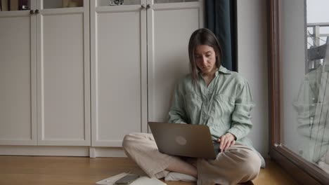 woman working from home on laptop