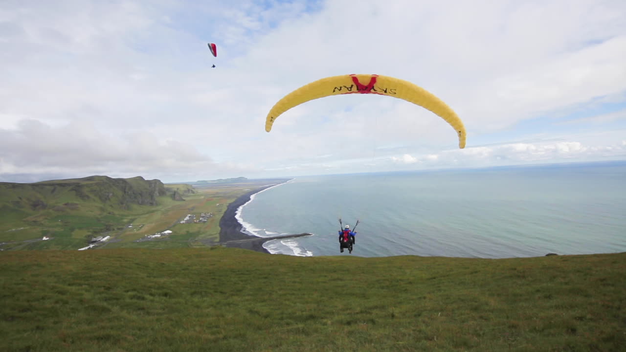 Paragliding over the Icelandic Coastline
