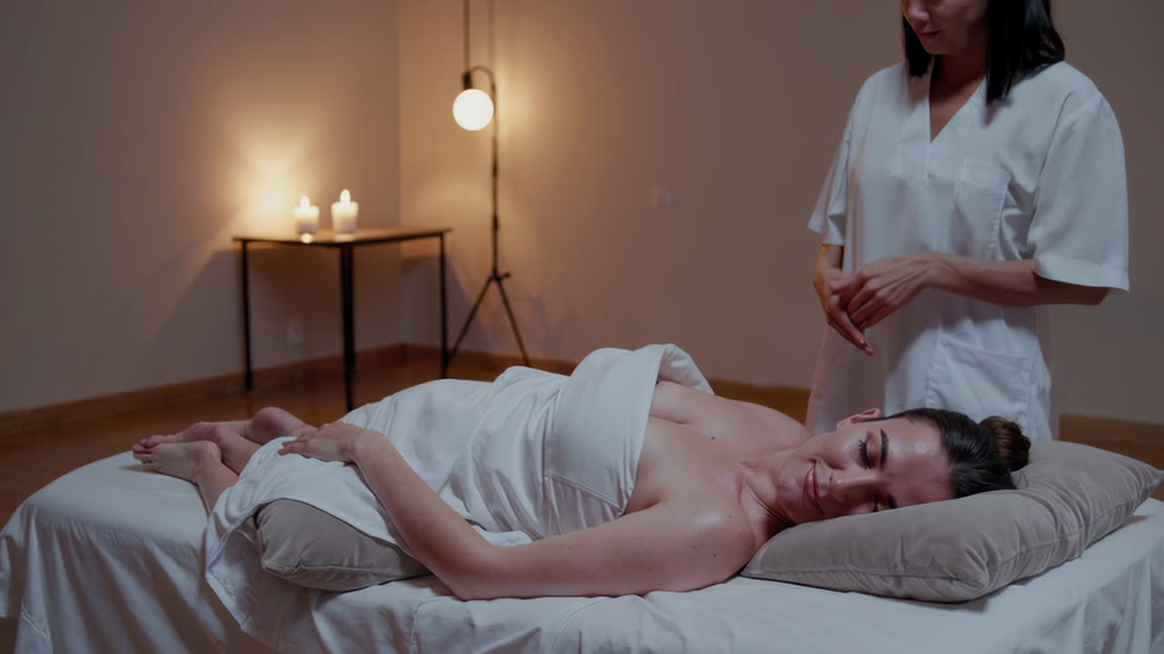Woman Receiving a Relaxing Spa Massage