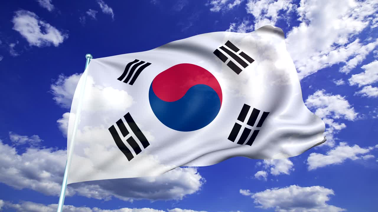 flag of South Korea (looping)