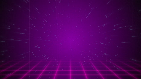 partícula rosa proveniente del fondo por encima del piso cuadrado rosa 4k