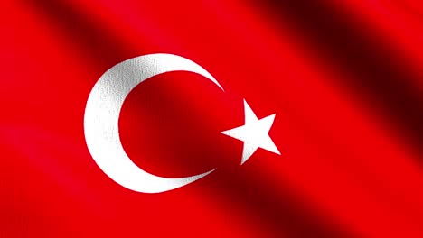 seamless loop 4k vdo. turkey national flag blowing in the wind isolated. official patriotic abstract design. 3d rendering illustration of waving sign symbol.