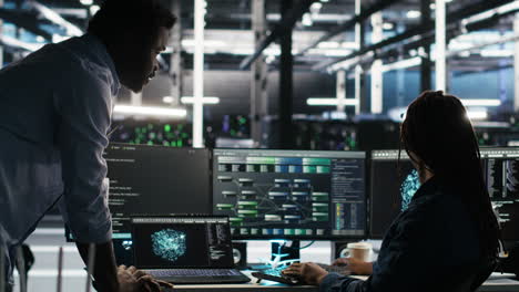 server hub team leader and worker using node tree software to optimize system