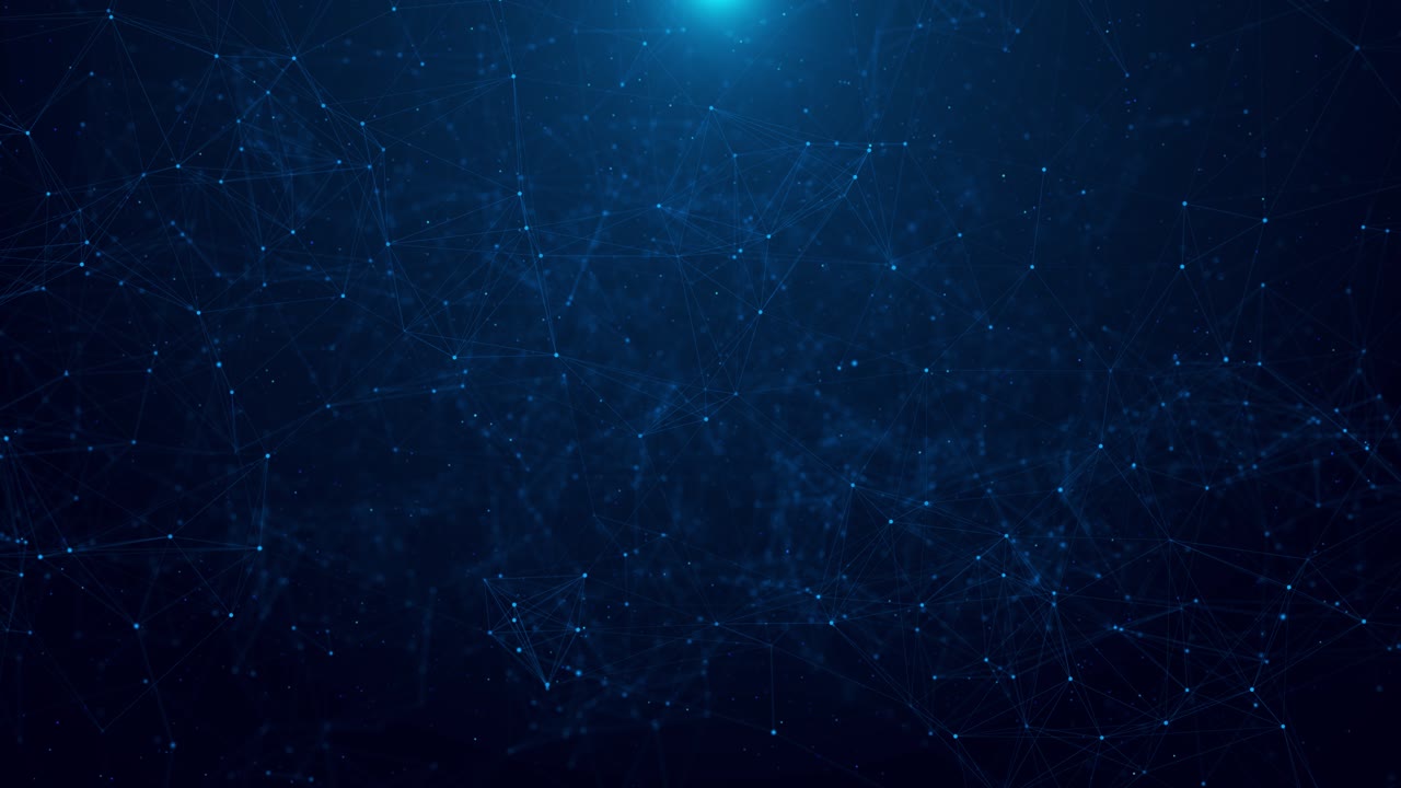 Glowing blue lines floating particles showing futuristic network concept for themes of communication