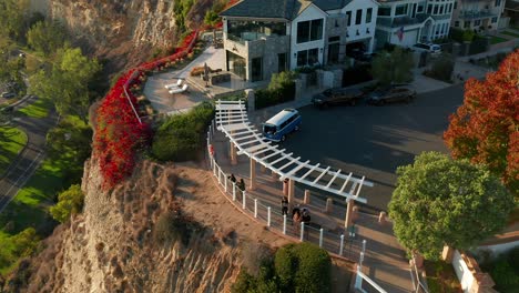 aerial cliffside viewpoint in dana point, california