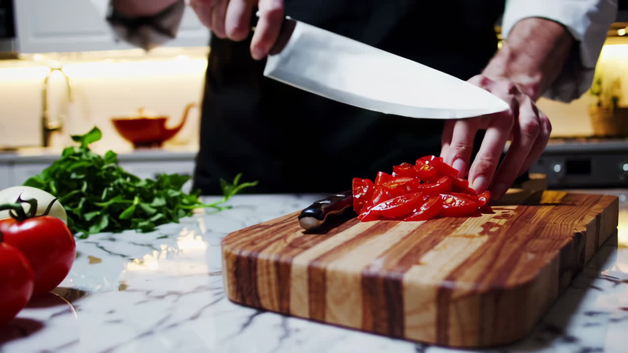 Chef Chopping Tomatoes