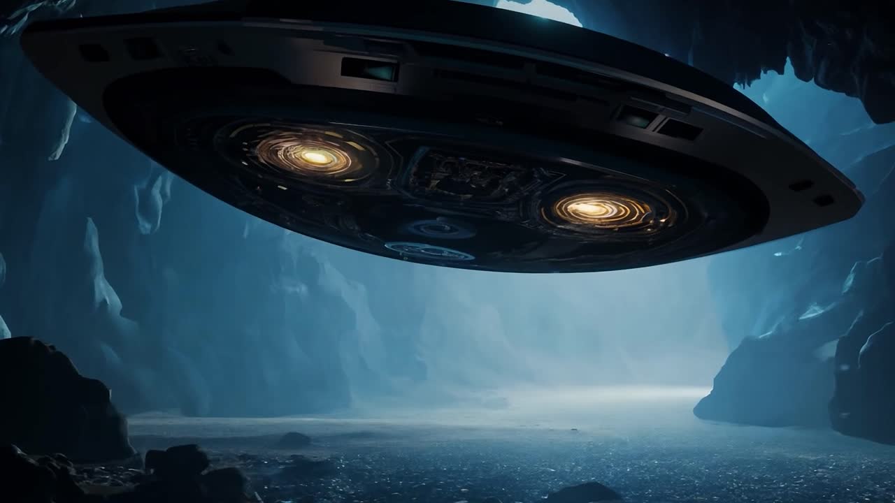 ovni en una cueva de hielo
