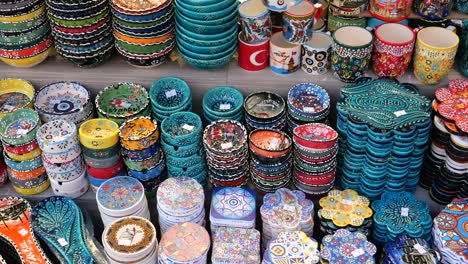 turkish ceramic souvenirs in a shop