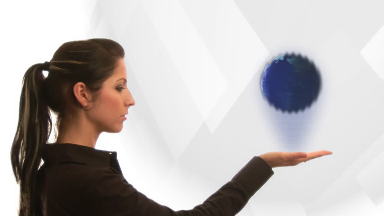 mujer de negocios con el globo