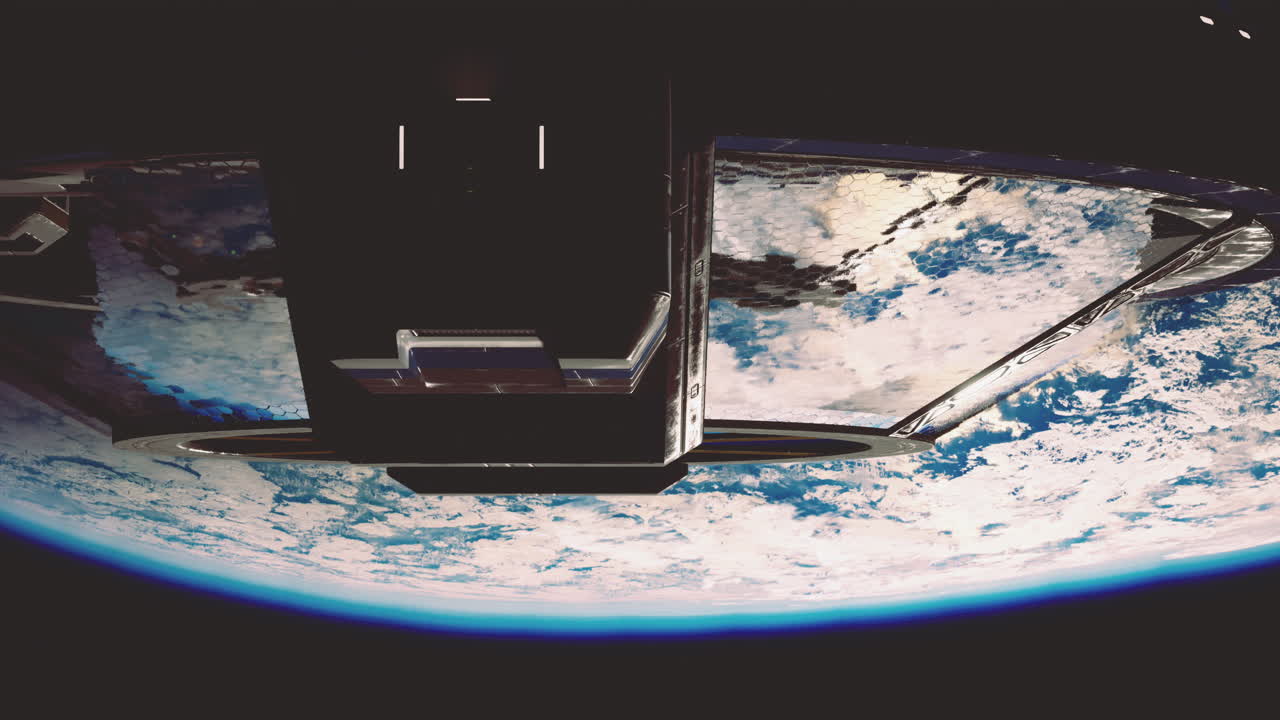 Satellite views planet earth from outer space during daylight hours