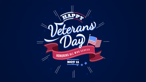 an animation of a veteran day with ribbon lettering