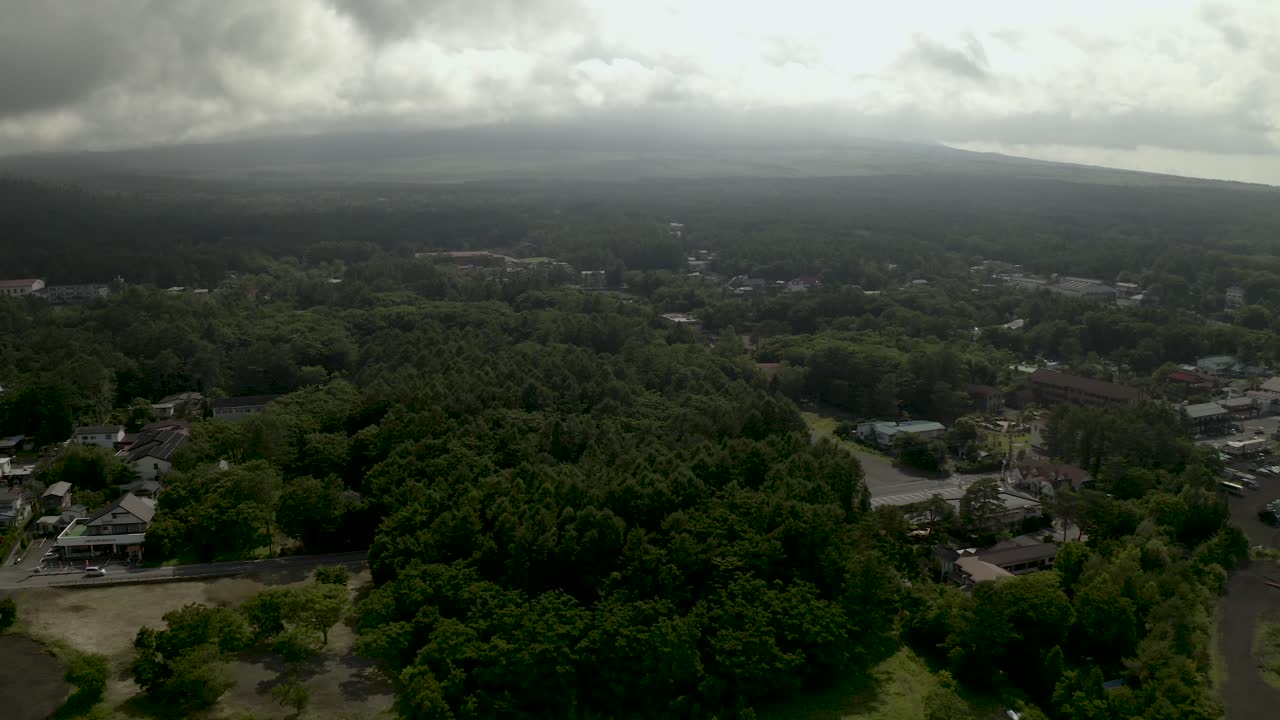 야마나카 호수와 후지산, 일본, 아시아 상공의 무인 항공기
