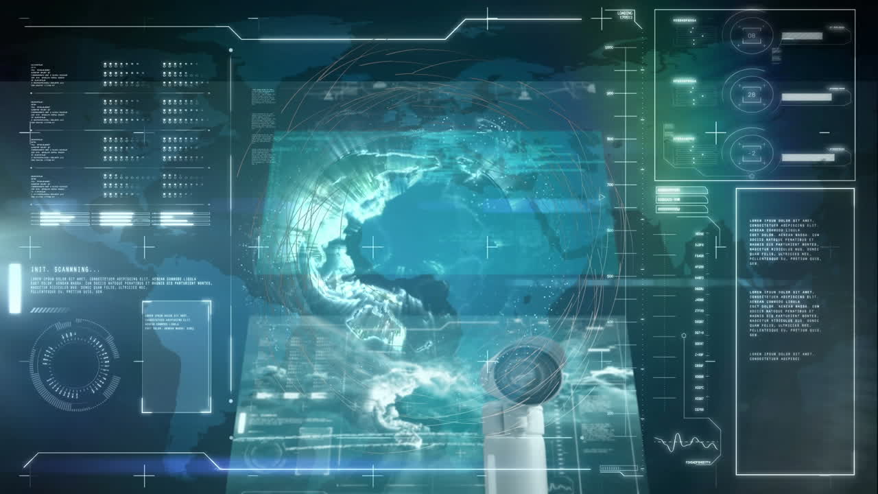 animación del globo y procesamiento de datos en pantalla
