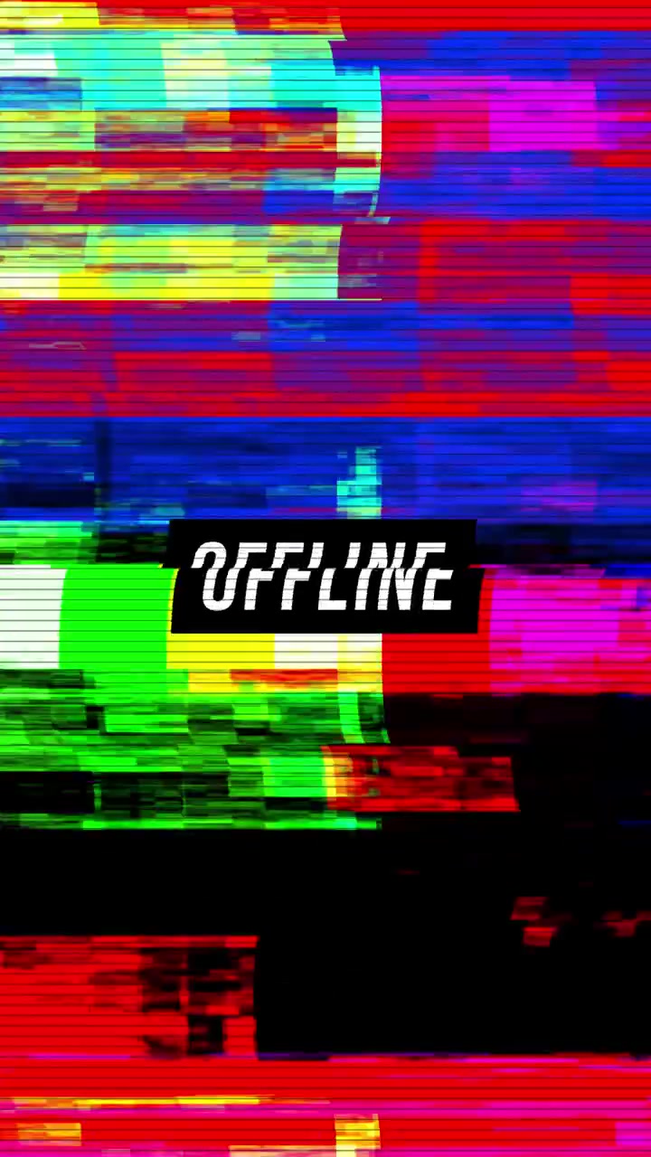 Digital Glitch Effect with Offline Text Overlay