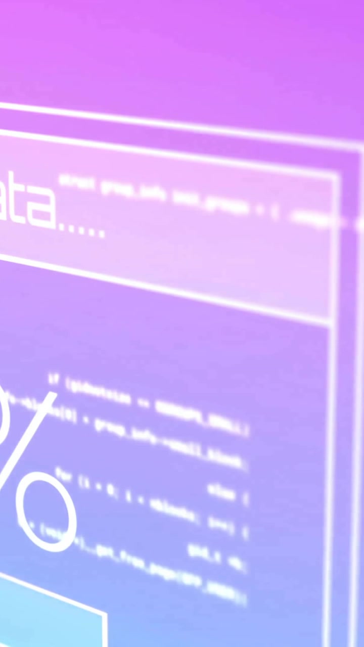 Animation of digital data processing and text over pink background