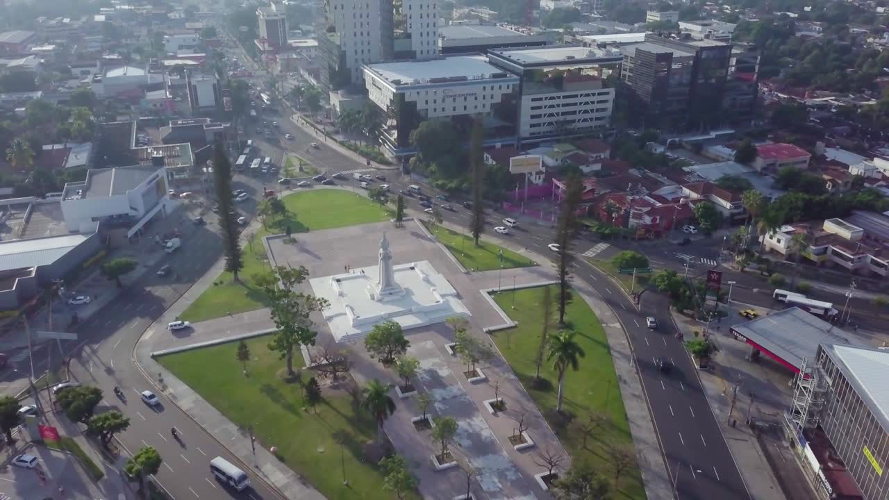 The monument of the Divine Savior of The World in the heart of the city of San Salvador, El Salvador