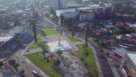 the monument of the divine savior of the world in the heart of the city of san salvador, el salvador