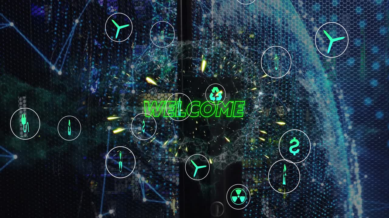 animação de interface digital sobre hacker com laptop