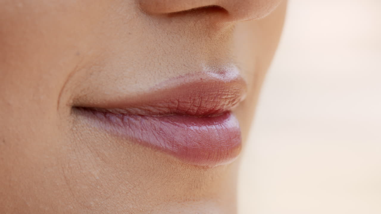 Smiling Woman's Profile with Healthy Teeth