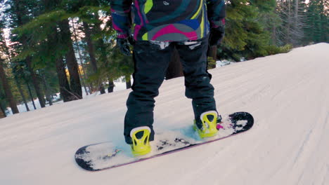 snowboarding down the slopes in lake tahoe