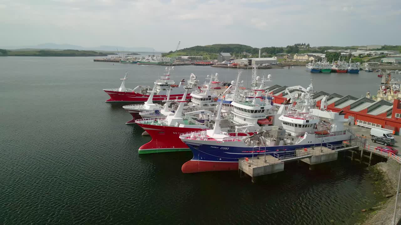 Aerial video of Killybegs Harbour on the Wild Atlantic Way in County Donegal, Ireland. Filmed in 4K, 60FPS and with Rec709 color.