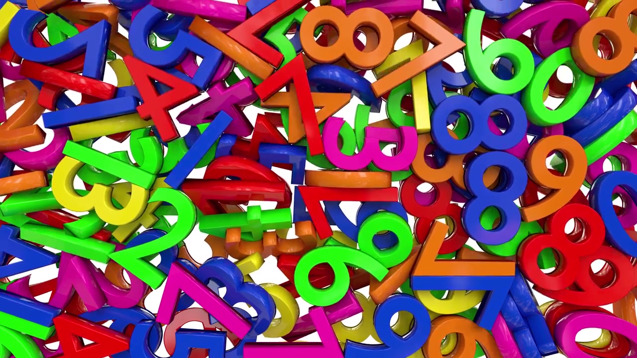 Zahlen Ziffern Numerale bildschirmfüllend Mathematik Analysis Schule finanziell 4K