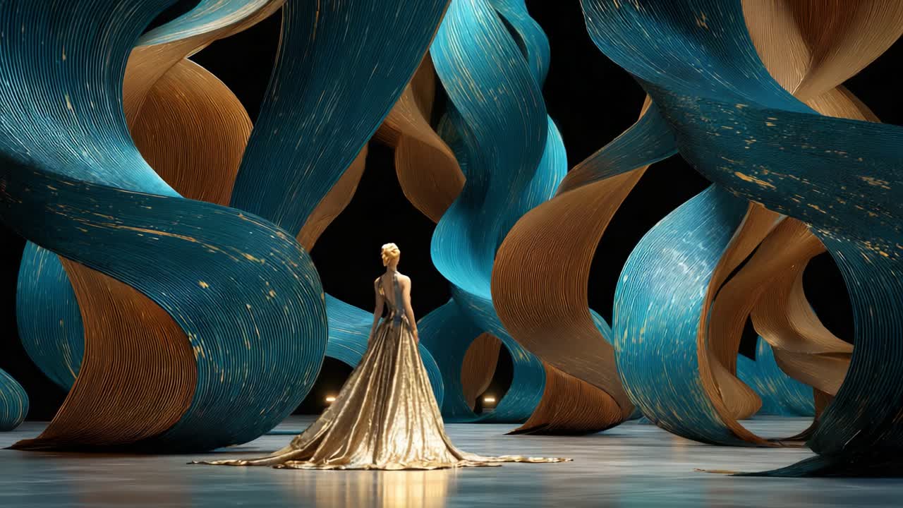 Elegant Woman in Abstract Art