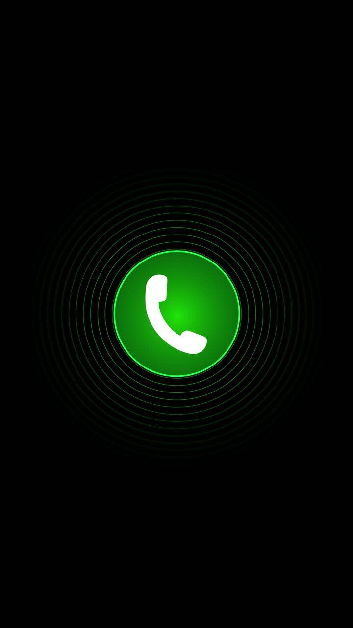 Incoming call ring icon animation blue background call icon animation mobile phone screen animation