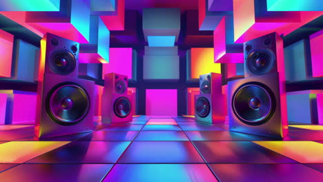 el fondo con altavoces de audio estéreo