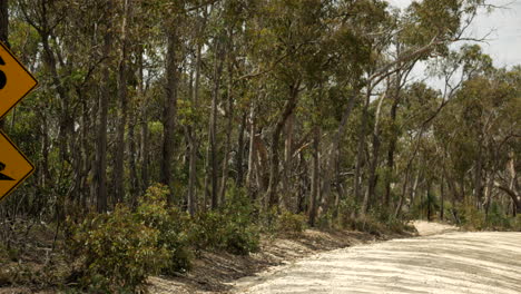 steep descent and windy road sign on a treacherous dirt track