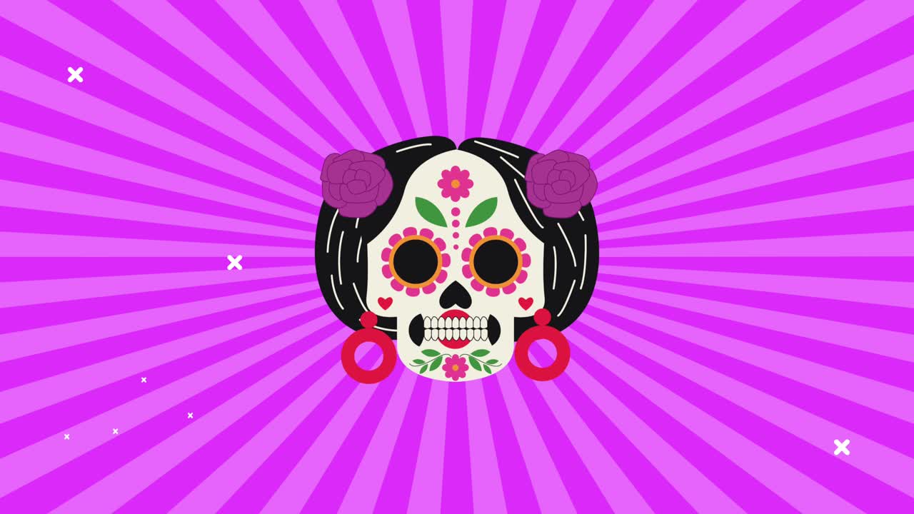dia de los muertos celebration with katrina skull