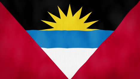 bucle, textura de tela de aspecto real y bandera ondulada de antigua y barbuda, animación en 3d y 4k.