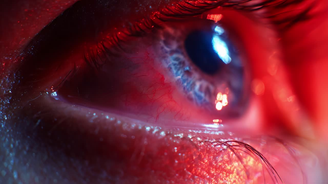A Close-Up Exploration of the Eye's Intricate Details Highlighted by Unique Lighting Effects and Textures, Capturing the Beauty of the Human Eye in High Definition