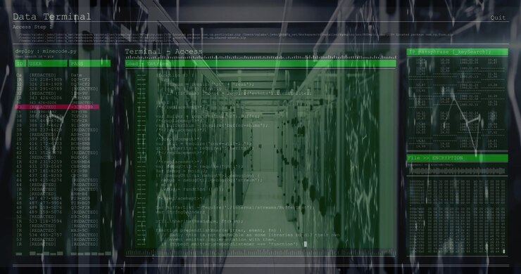 Fading overlay on server racks running mlencode