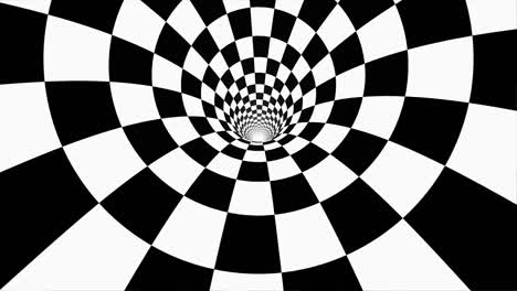 black and white checkered tunnel