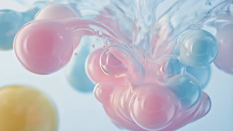 abstract fluid shapes with pastel colors and water splash