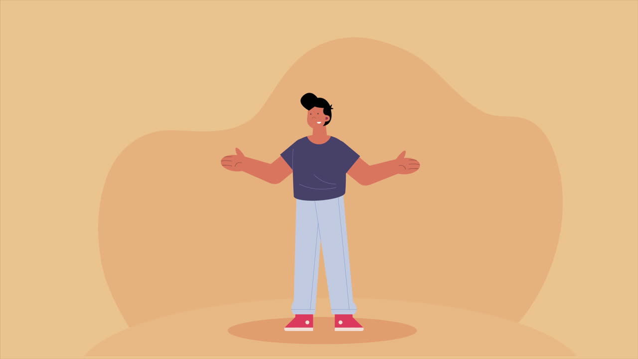 팔 을 펴고 미소 짓는 사람