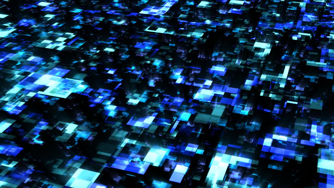 flujo de flujo de datos digitales futuristas en la red del ciberespacio azul - animación de fondo de movimiento de bucle sin costuras de 4k