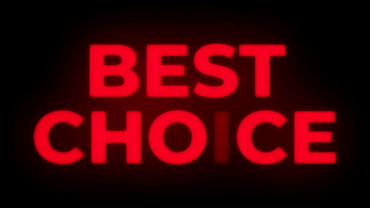 Best Choice Text Flickering Display Promotional Loop.