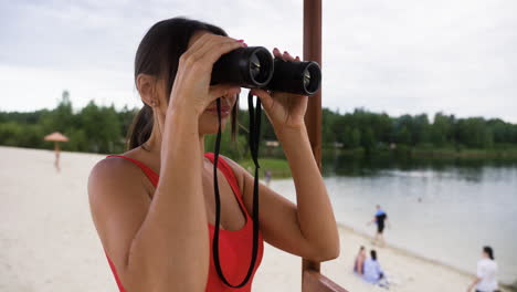 female lifeguard at the beach