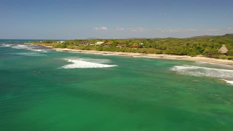 Aerial-footage-of-amazing-teal-water-in-tropics