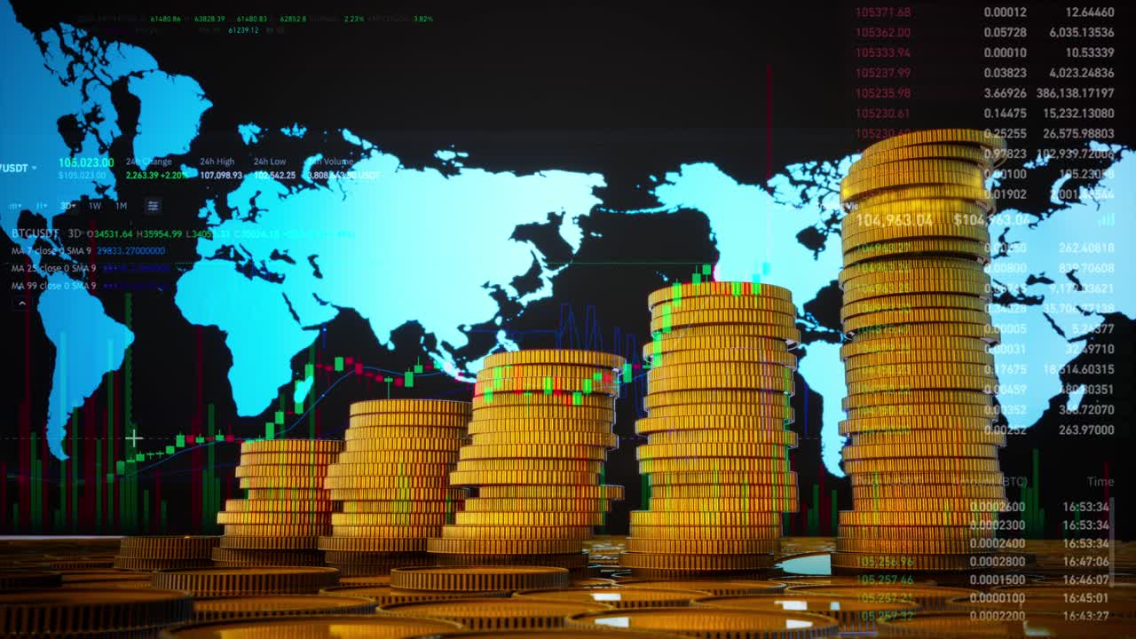 Stock Market Candlestick Chart Pattern Design Background, Business Financial Growth