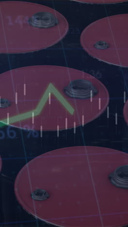 animación de datos financieros y gráficos sobre cerraduras