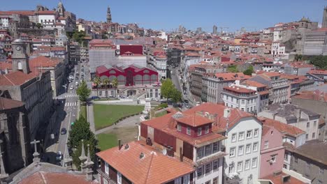 sunny day porto famous prince henry the navigator monument aerial panorama 4k portugal