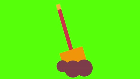 vector design of a gardening tool and mud on green screen background