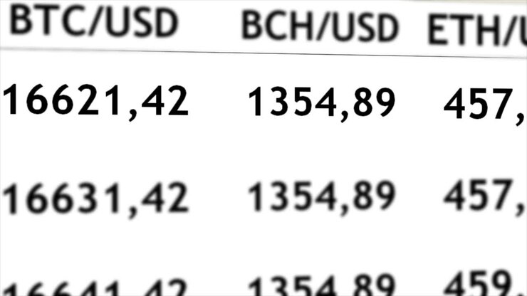 Trade in cryptocurrency at the exchange. Change of cost cryptocurrency
