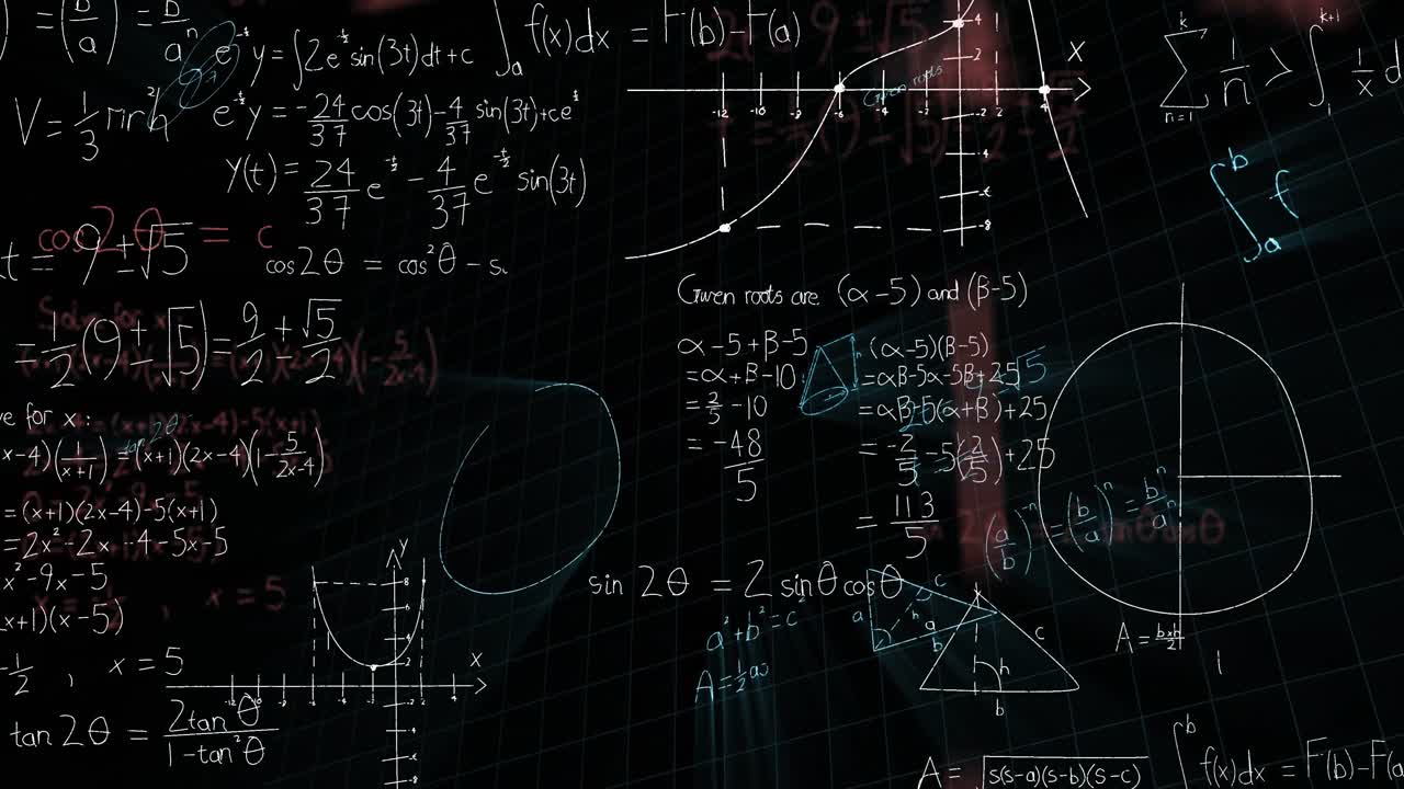 ecuaciones matemáticas flotando contra un fondo negro