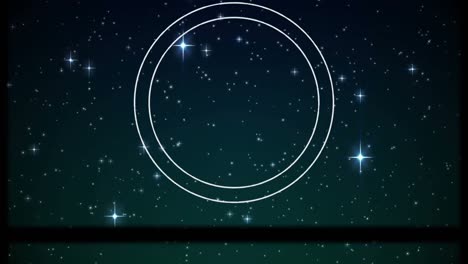 Animación-De-Alcance-Circular-Y-Marco-Deslizante-Sobre-Estrellas-Brillantes-En-El-Fondo-Del-Cielo-Nocturno